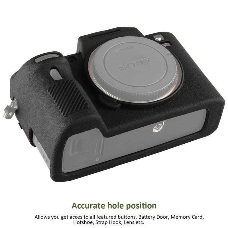 Easy Hood Camera Case for Sony Alpha A7II/A7RII/A7SII - Soft Silicone Rubber Camera Protective Body Case Skin - Black - Image 5
